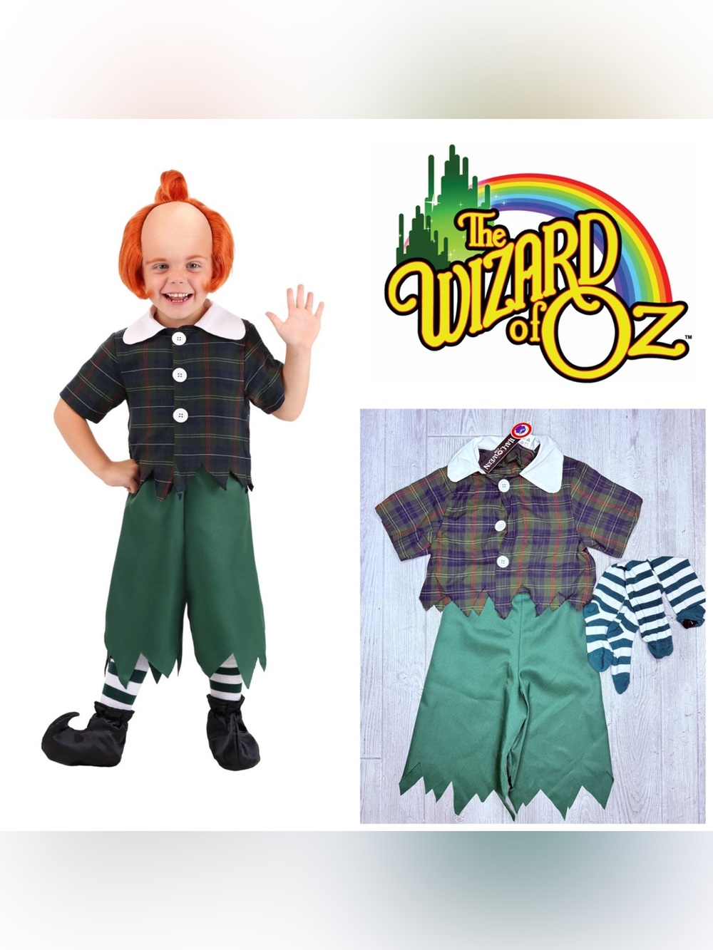 Nwt Halloween costume wizard of Oz munchkin lolly pop guild cosplay 3-5 y sm
